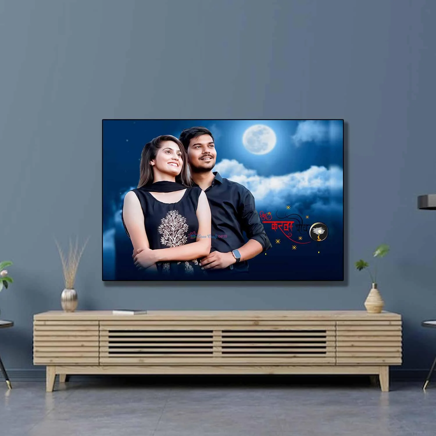 KARWA CHAUTH SPECIAL DIGITAL CANVAS OIL PAINTING - Image 2