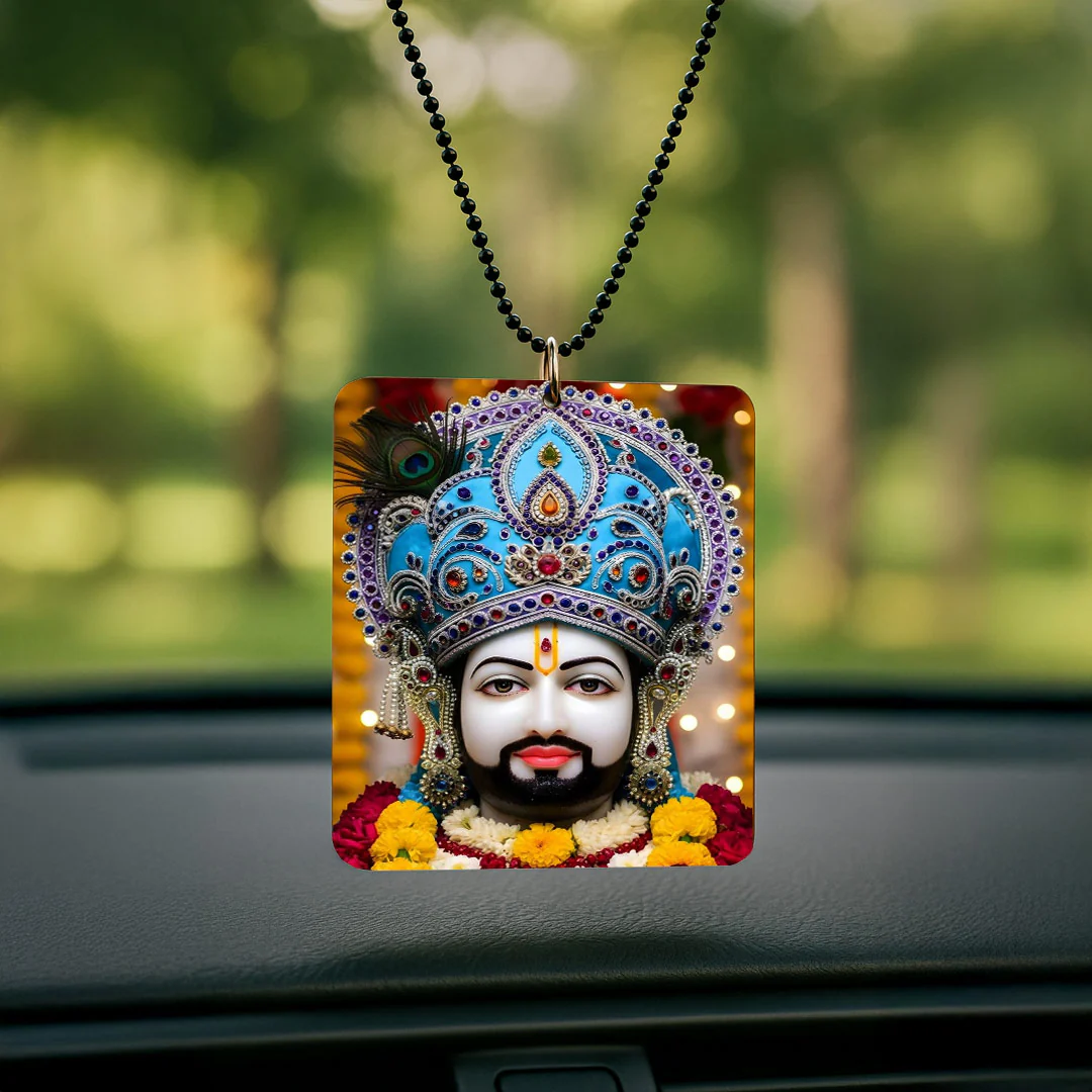 Khatu Shyam Ji Acrylic Car Hanging | 3×2" - Image 4
