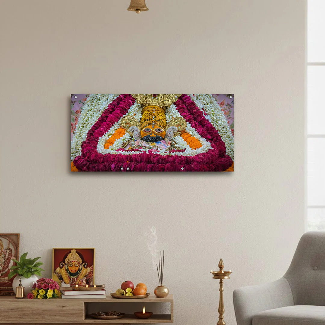 Khatu Shyam Ji Fierce Face Acrylic Wall Art (10 × 21")
