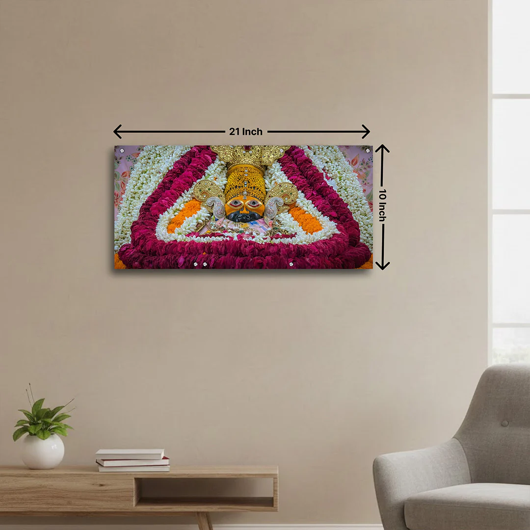 Khatu Shyam Ji Fierce Face Acrylic Wall Art (10 × 21") - Image 2