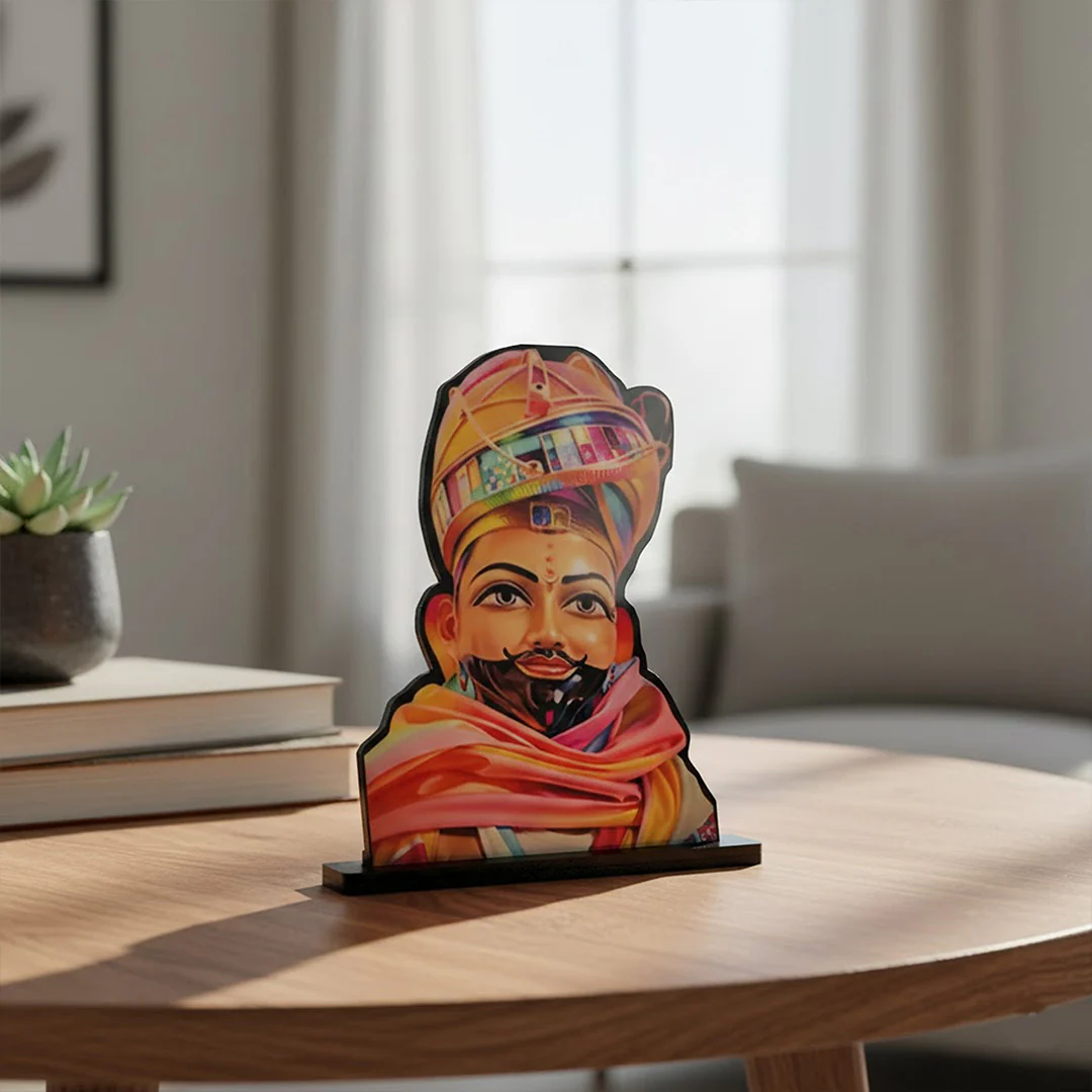 Khatu Shyam Ji Wooden Table-Top Stand (7×7”)