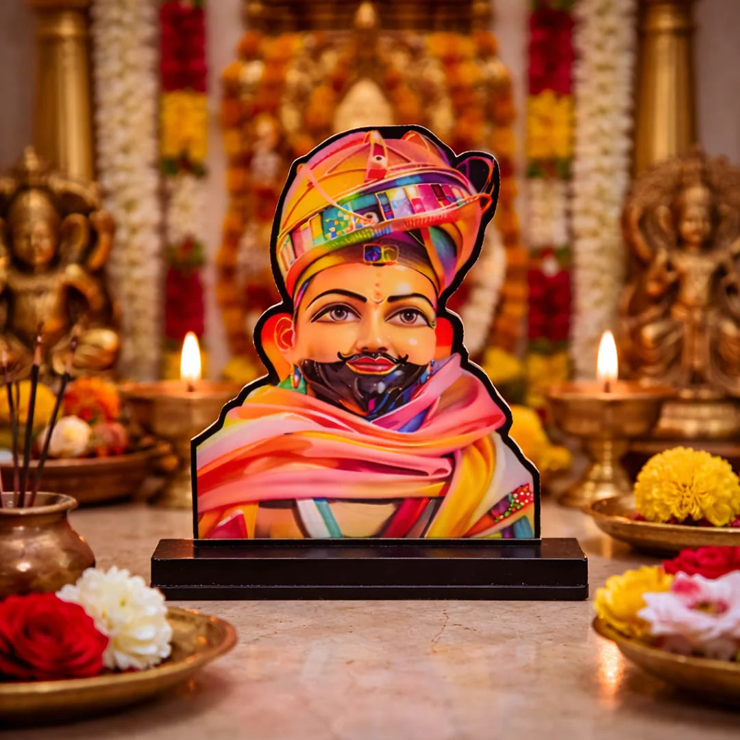 Khatu Shyam Ji Wooden Table-Top Stand (7×7”) - Image 10