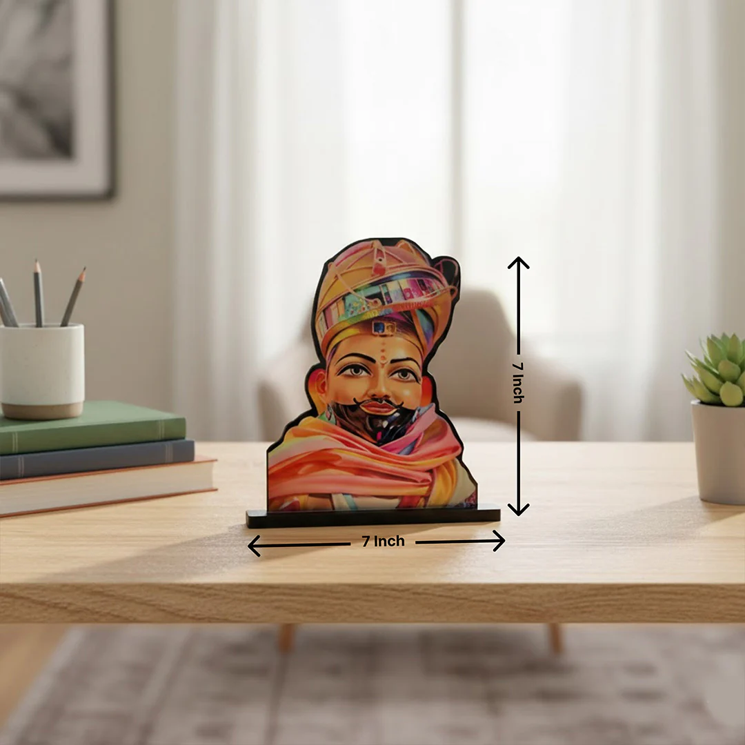 Khatu Shyam Ji Wooden Table-Top Stand (7×7”) - Image 2