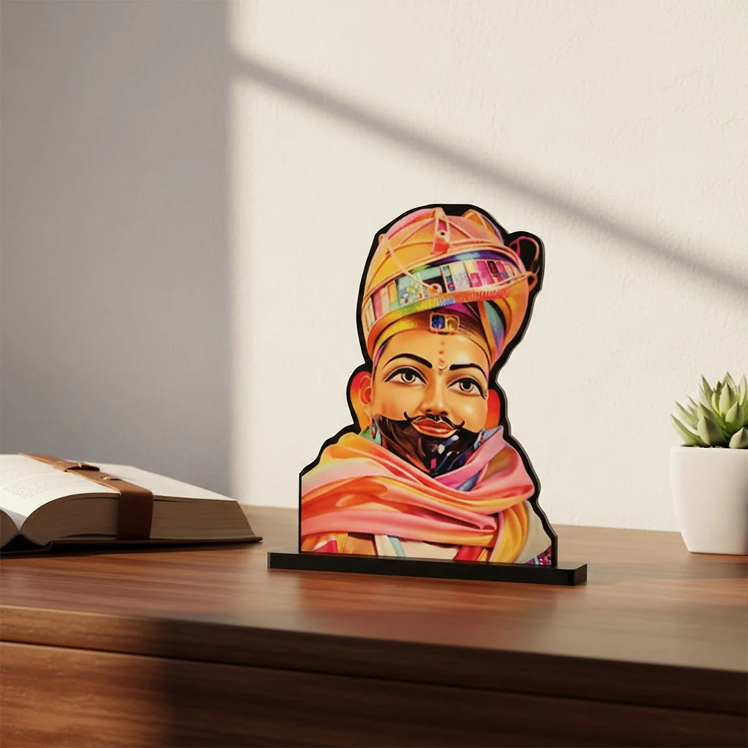 Khatu Shyam Ji Wooden Table-Top Stand (7×7”) - Image 5