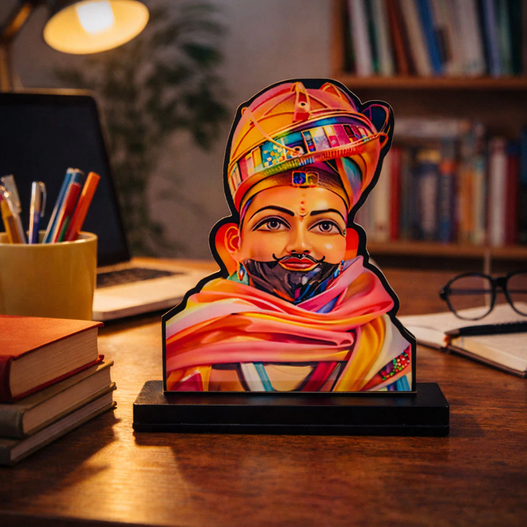 Khatu Shyam Ji Wooden Table-Top Stand (7×7”) - Image 8