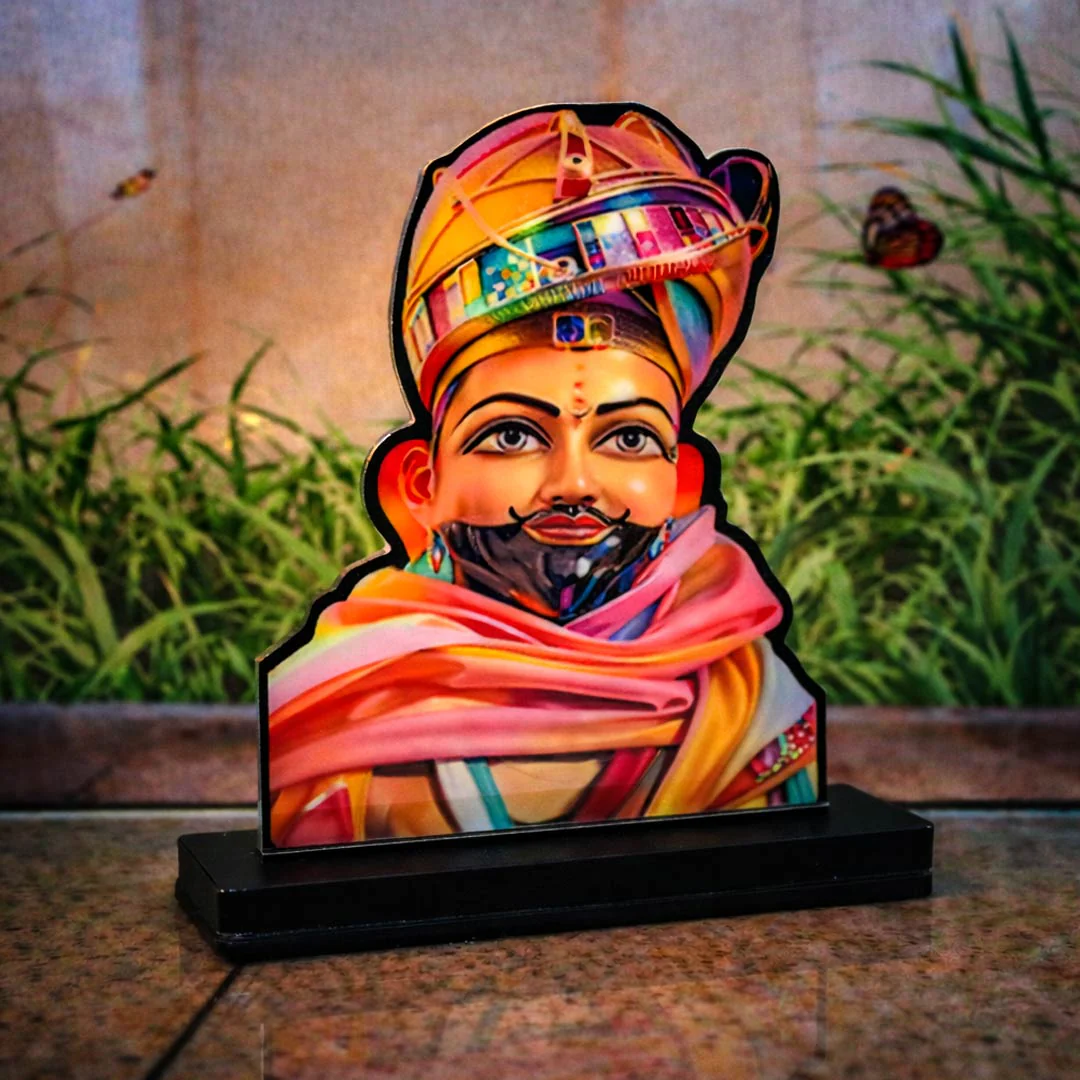 Khatu Shyam Ji Wooden Table-Top Stand (7×7”) - Image 9