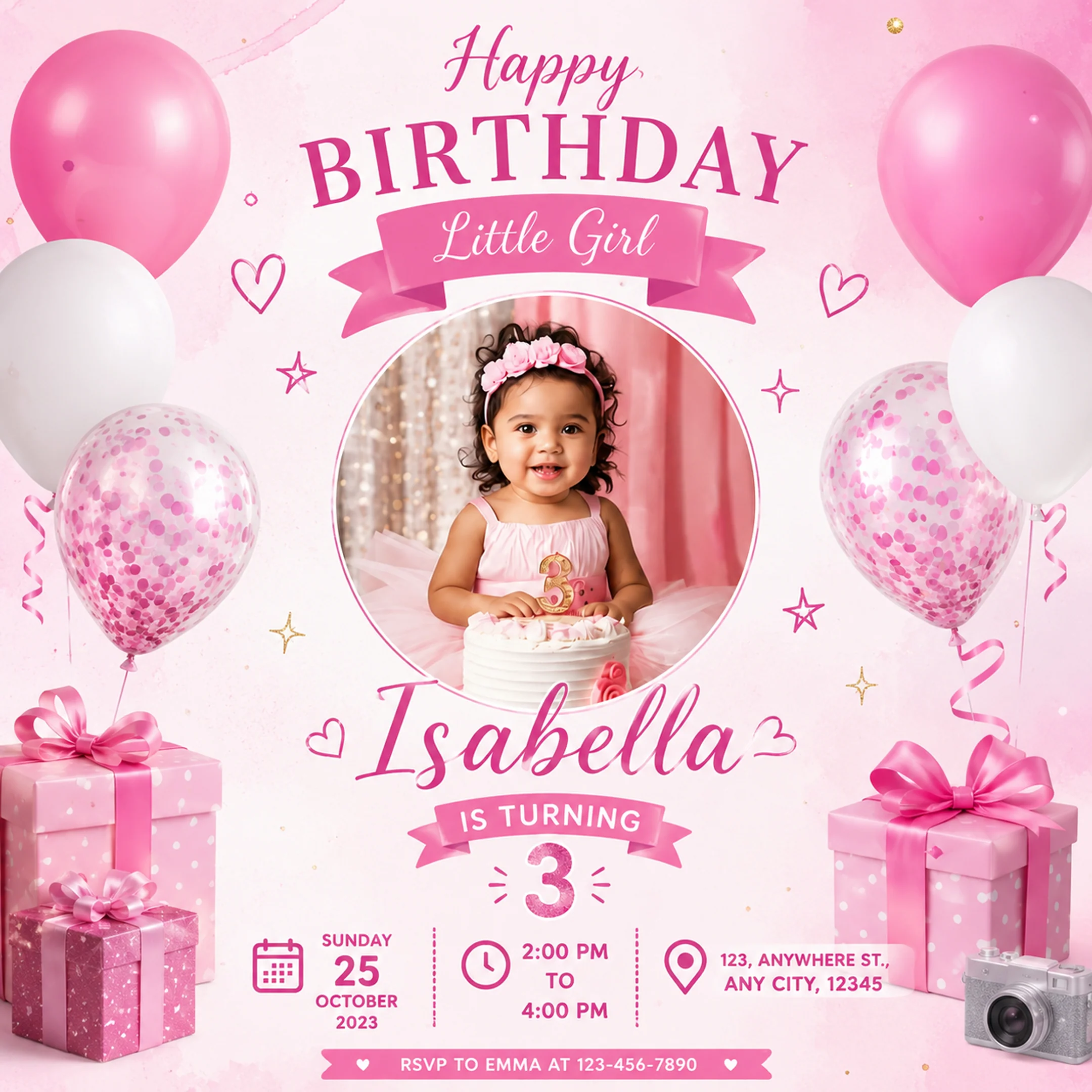 Kids Birthday Party E-Invite for Baby Boys & Girls | Digital Birthday Invitation Card - Image 5