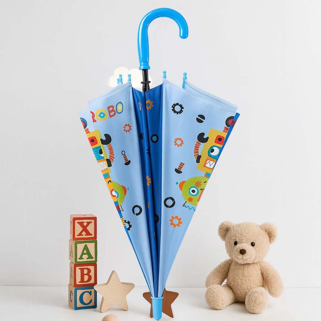 Kids Umbrella with Name Print – Blue - Image 3