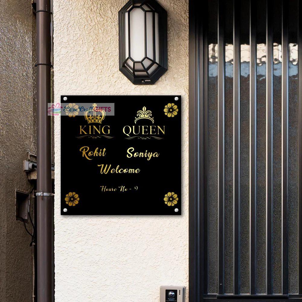 King Queen Acrylic Home Name Plates-15x15" - Image 2
