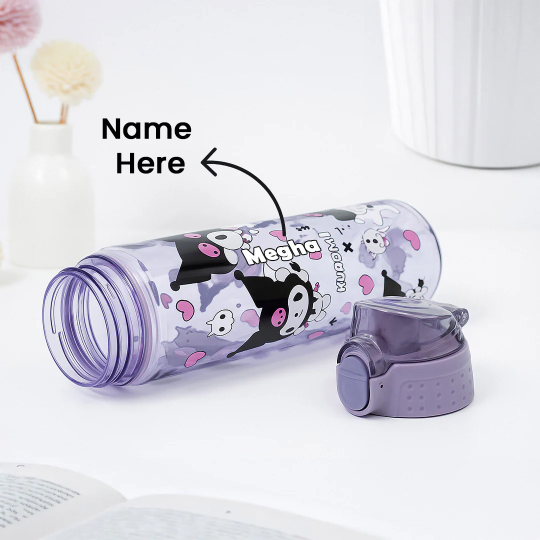 Kuromi Purple Water Bottle for Kids – 600ml Leak-Proof Sipper - Image 2