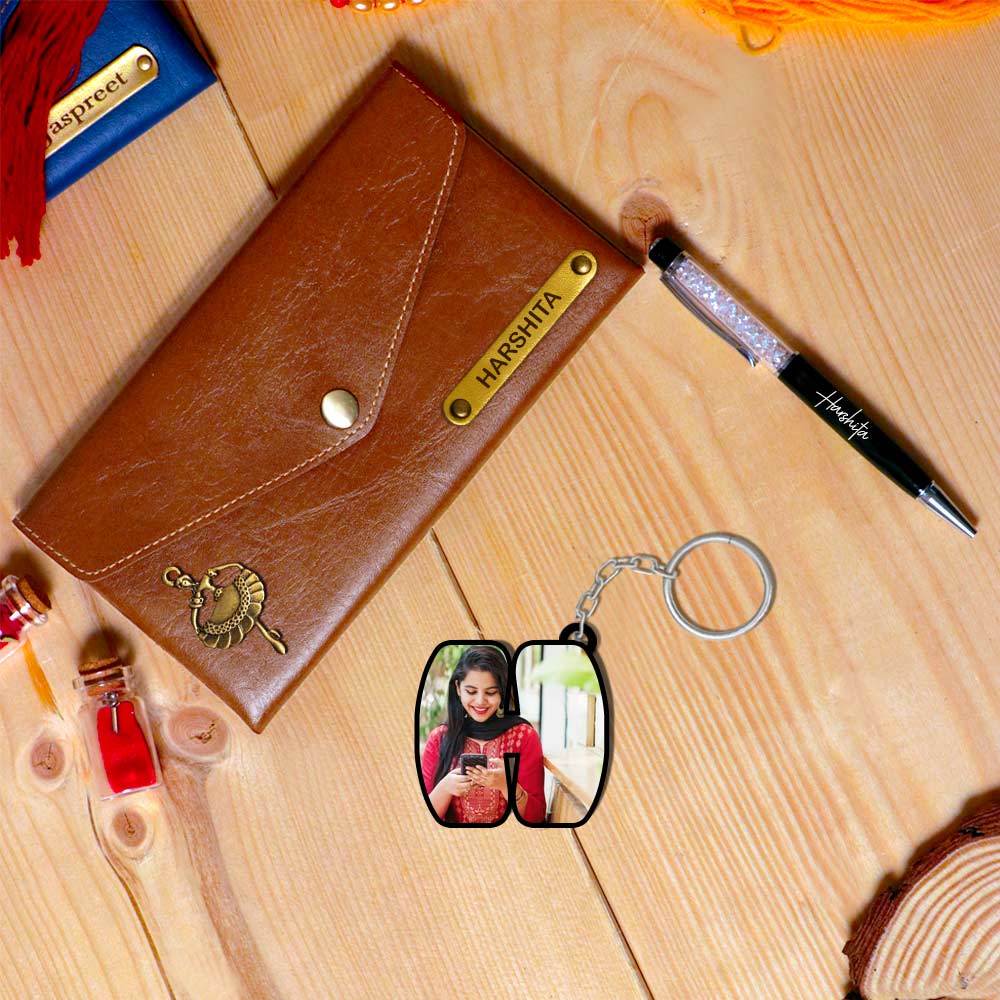 Ladies Clutches with Keychain and Pen- Raksha Bandhan Gift - Image 12