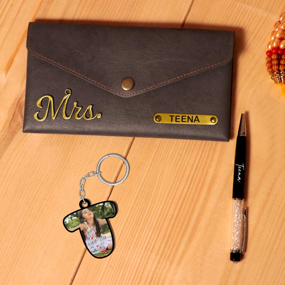 Ladies Clutches with Keychain and Pen- Raksha Bandhan Gift - Image 2