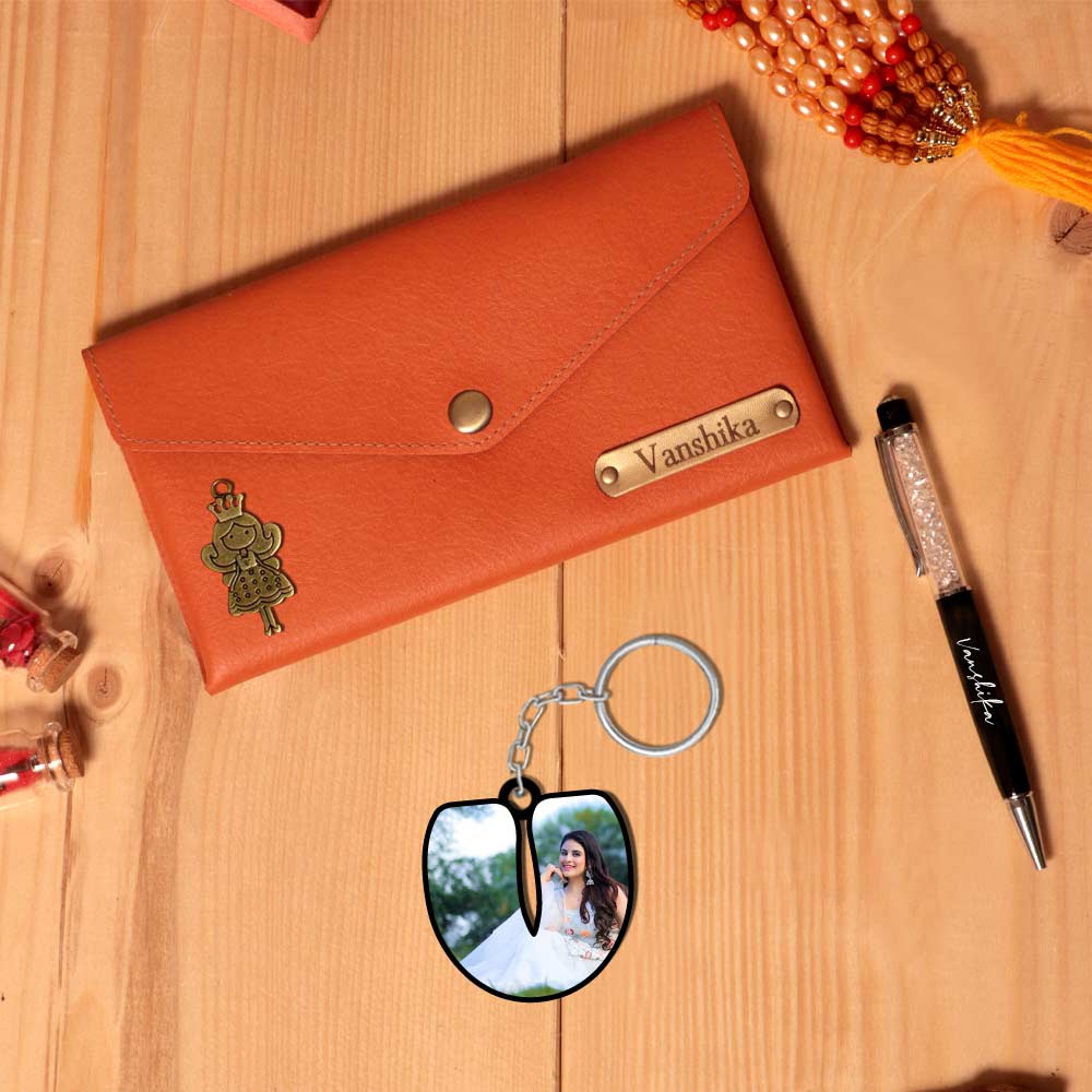 Ladies Clutches with Keychain and Pen- Raksha Bandhan Gift - Image 3