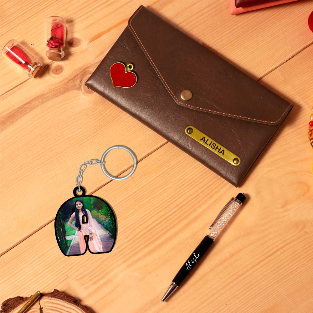 Ladies Clutches with Keychain and Pen- Raksha Bandhan Gift - Image 4