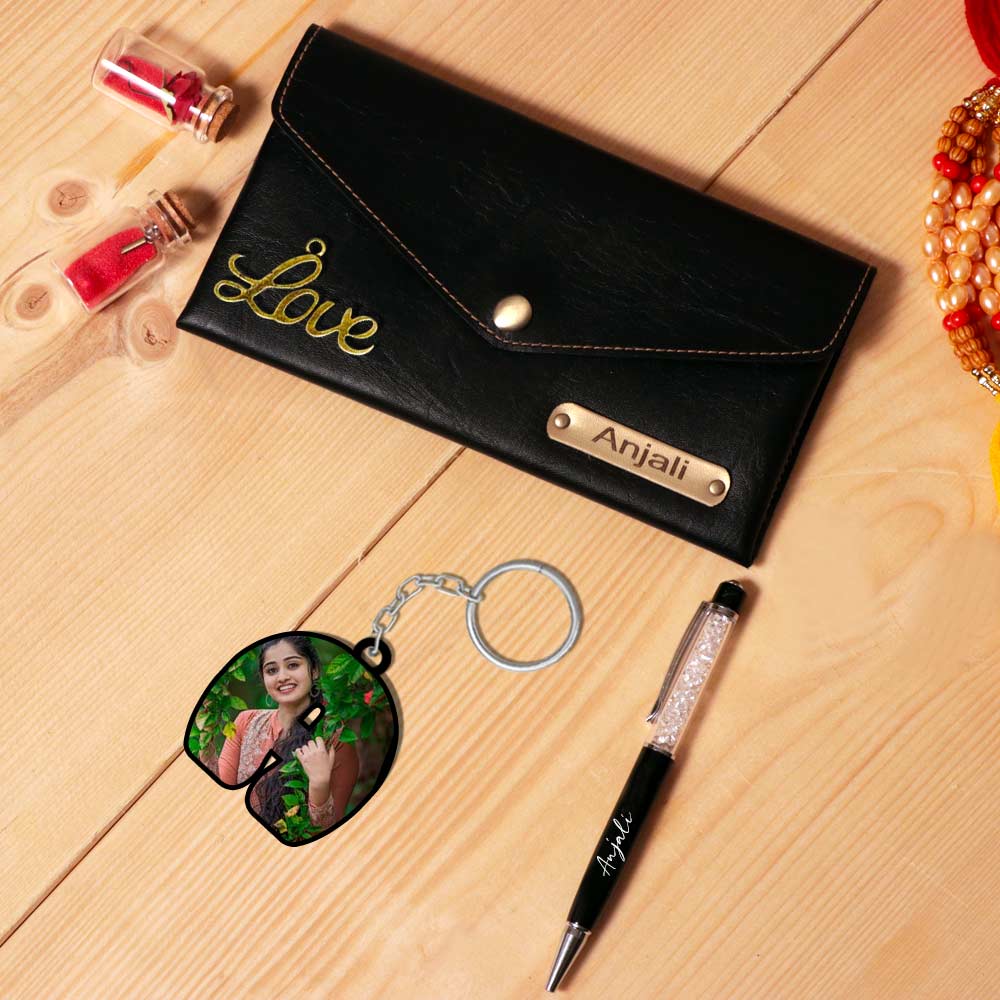 Ladies Clutches with Keychain and Pen- Raksha Bandhan Gift - Image 6