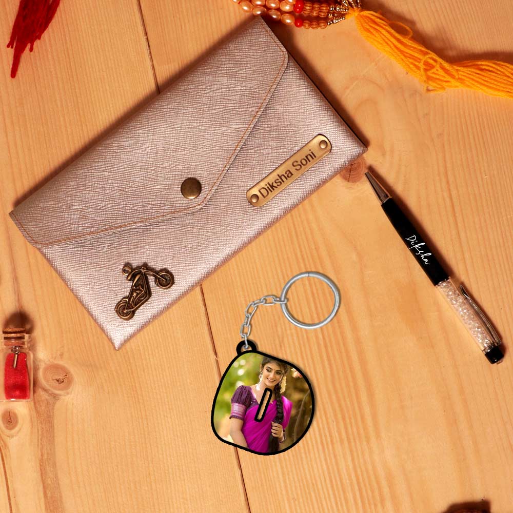 Ladies Clutches with Keychain and Pen- Raksha Bandhan Gift - Image 8