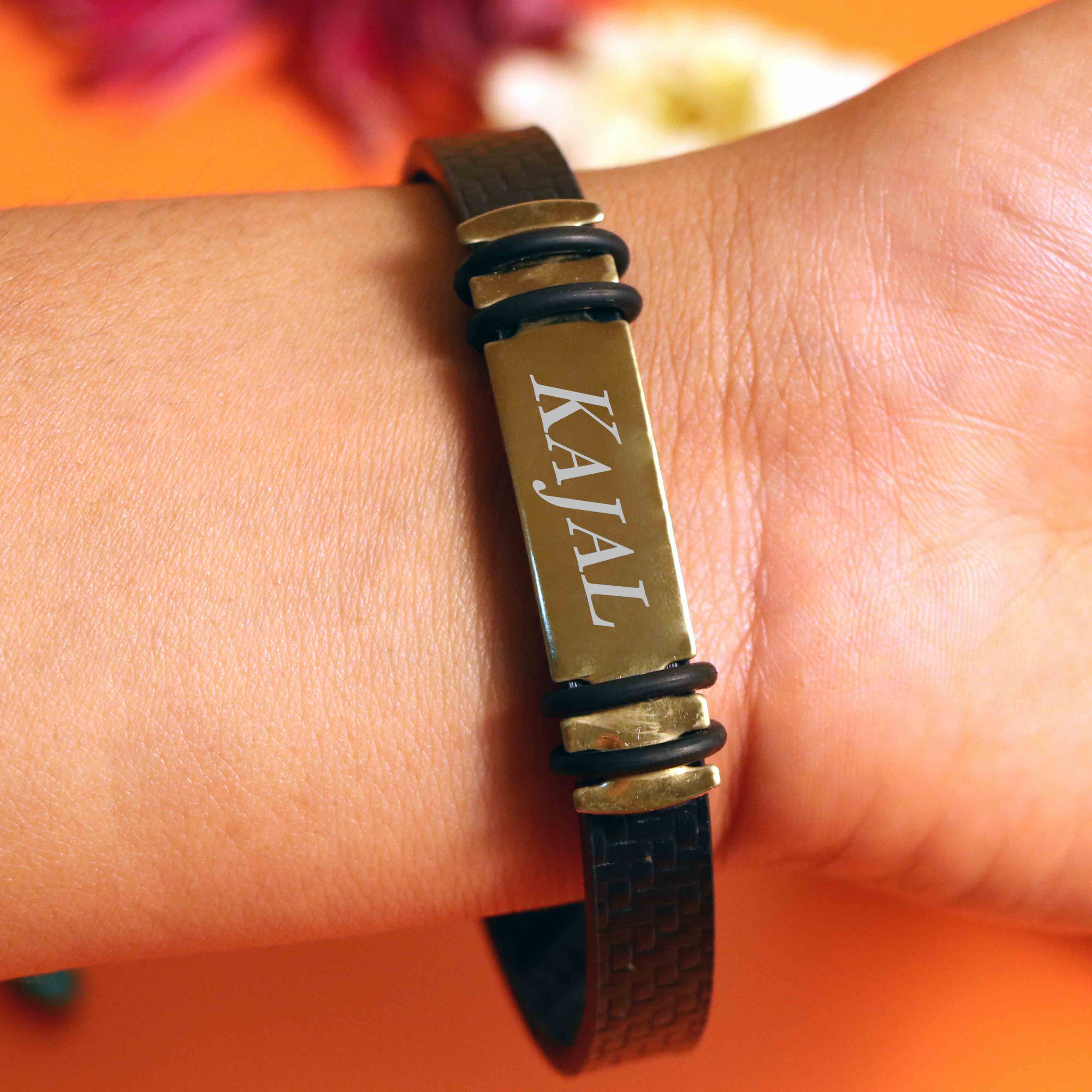 Leather Bracelet -Golden - Image 3