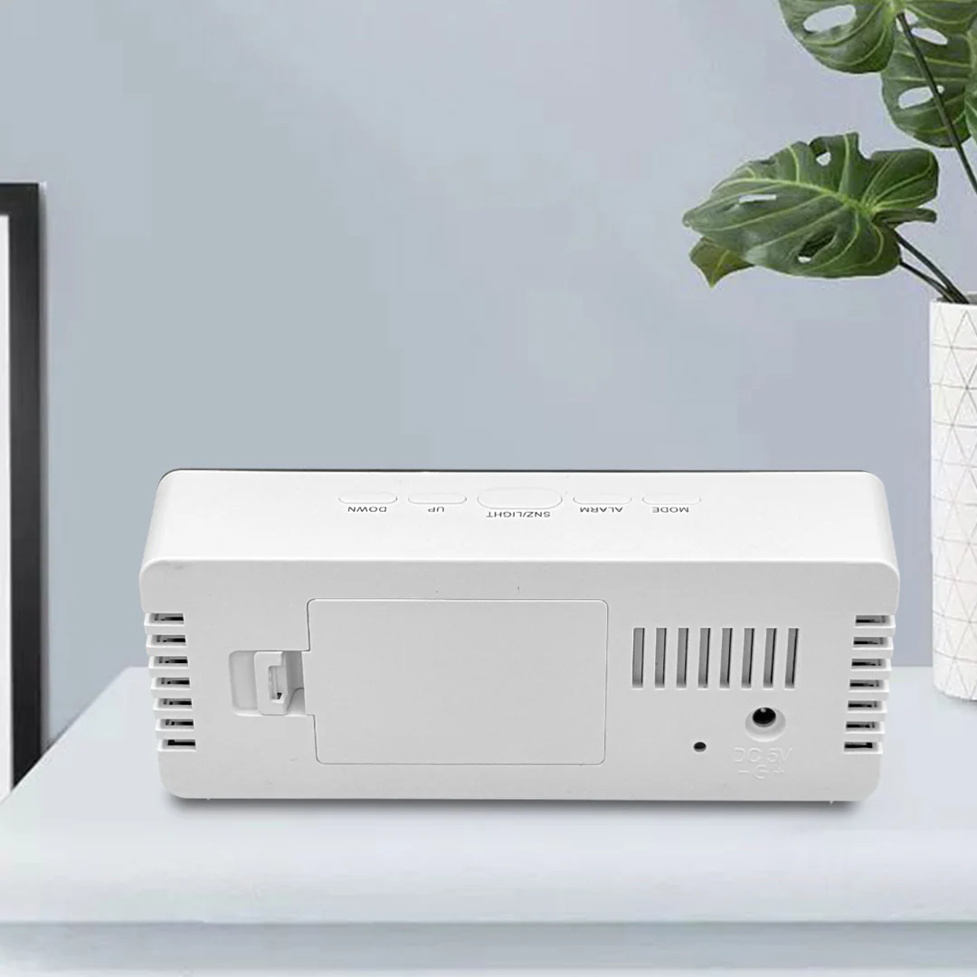 Led Digital Mirror Alarm Desktop Clock With Temperature Display - Image 3