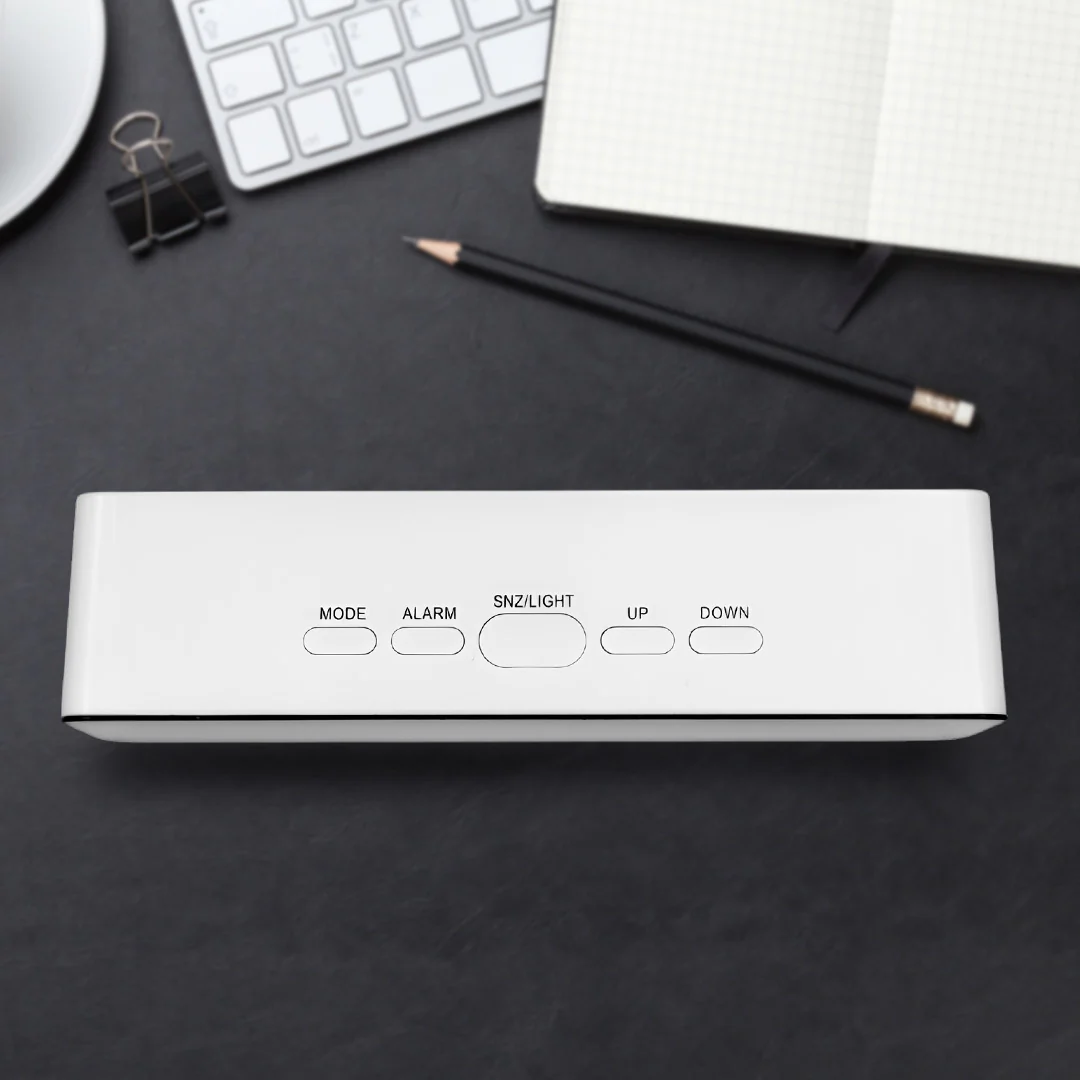 Led Digital Mirror Alarm Desktop Clock With Temperature Display - Image 4