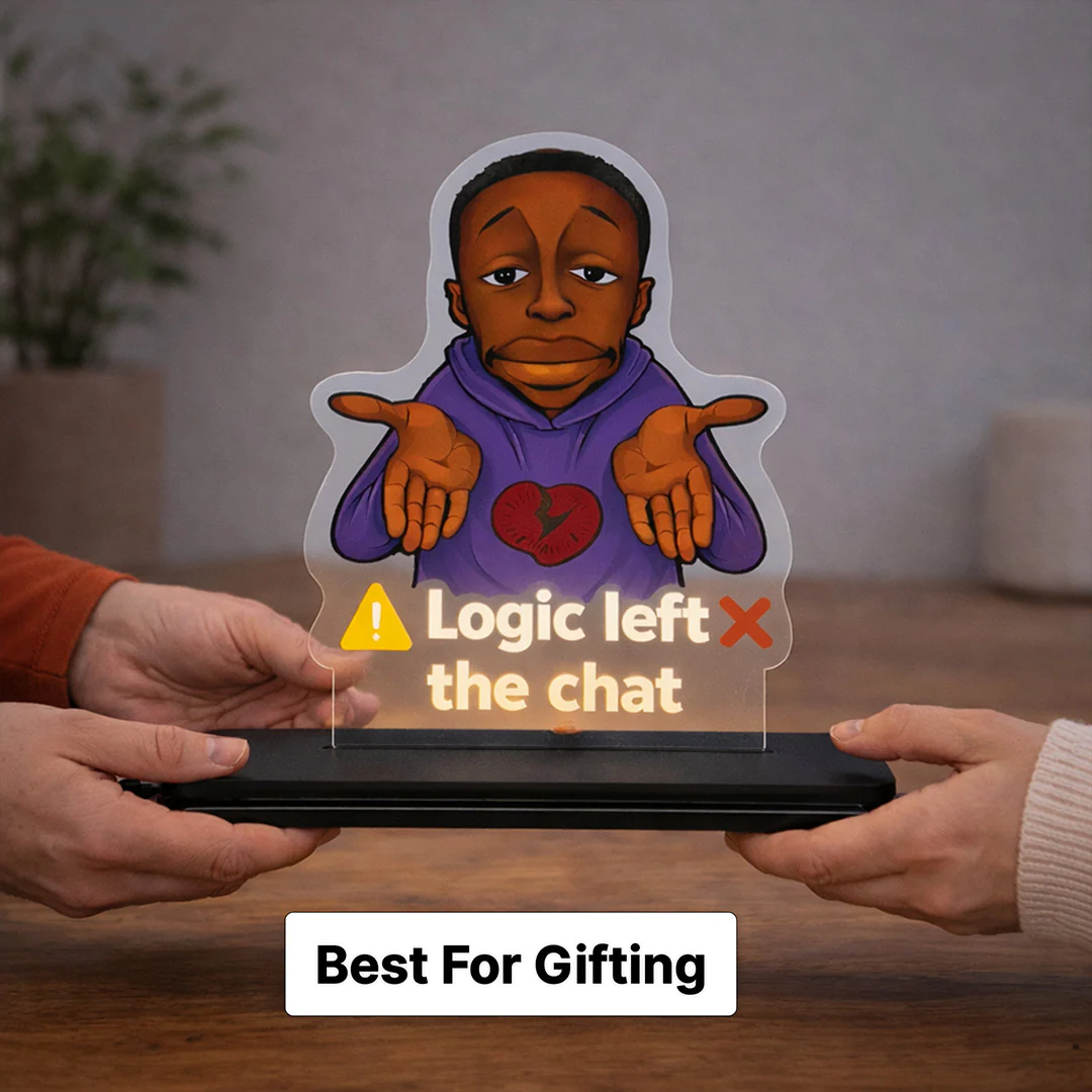 Logic Left The Chat LED Acrylic Lamp – Funny Meme Table Decor (7x5 ") - Image 3