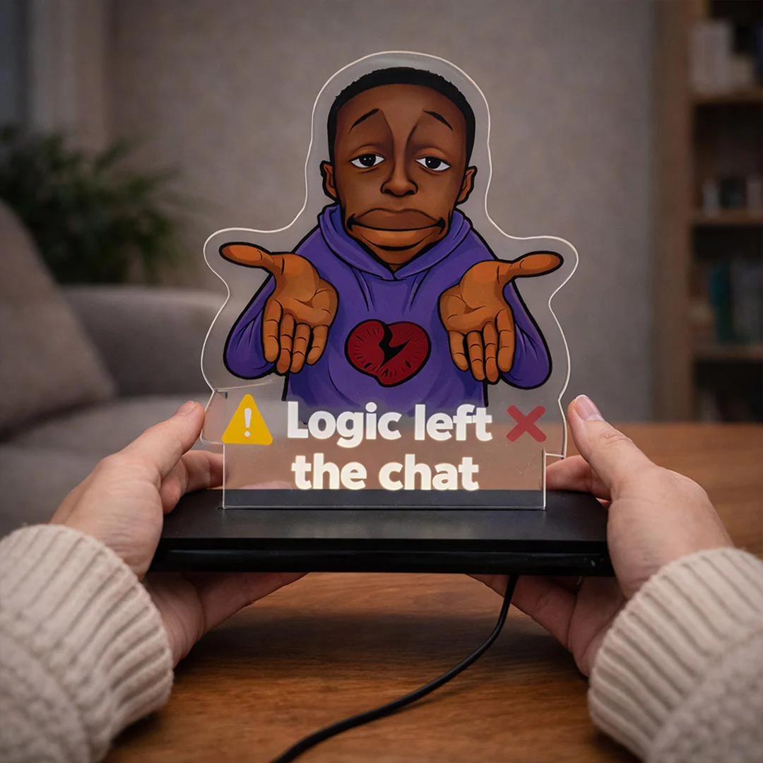 Logic Left The Chat LED Acrylic Lamp – Funny Meme Table Decor (7x5 ") - Image 4