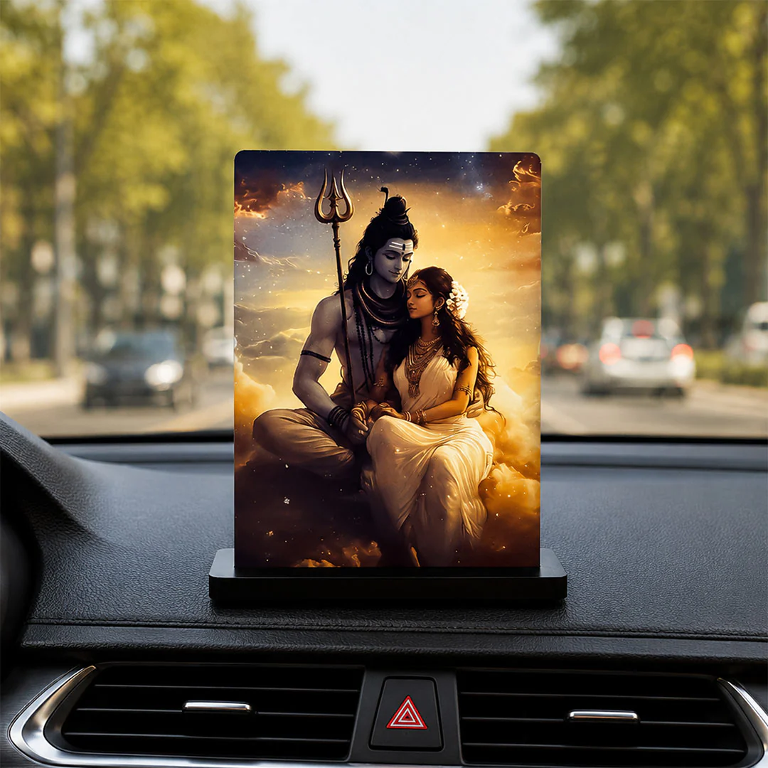 Lord Shiva & Parvati Acrylic Car Dashboard-2.5x3.5" - Image 3