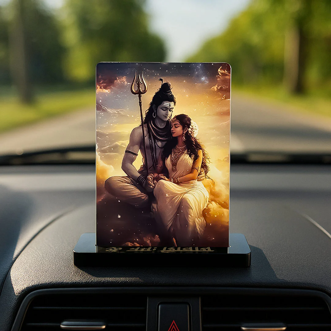 Lord Shiva & Parvati Acrylic Car Dashboard-2.5x3.5" - Image 6