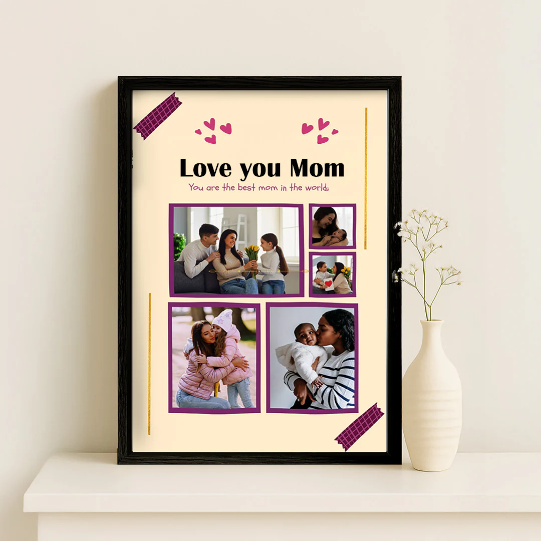 Love You Mom Photo Collage Frame