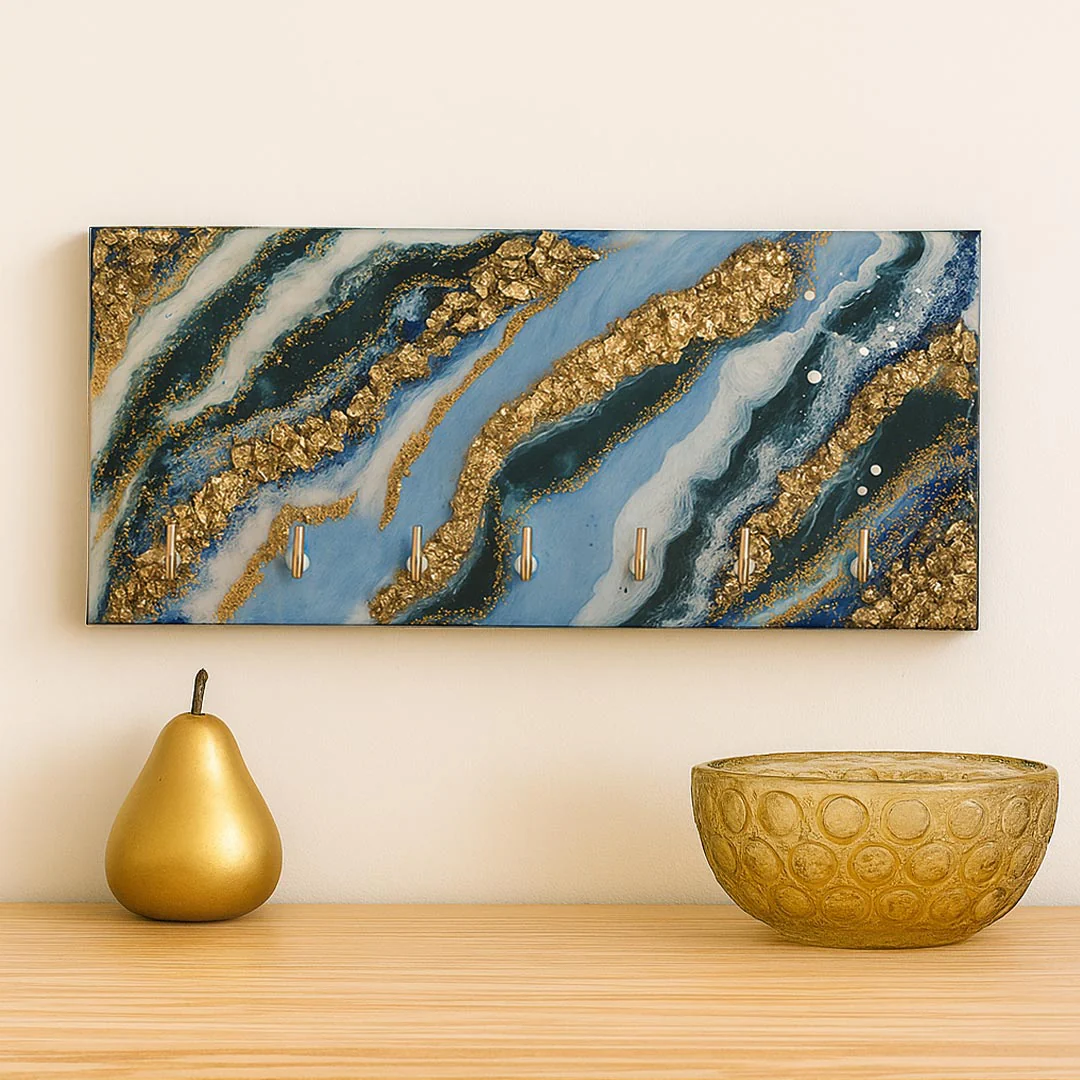 Luxury Resin Key Holder Wall Art – 7 Hooks - Image 3