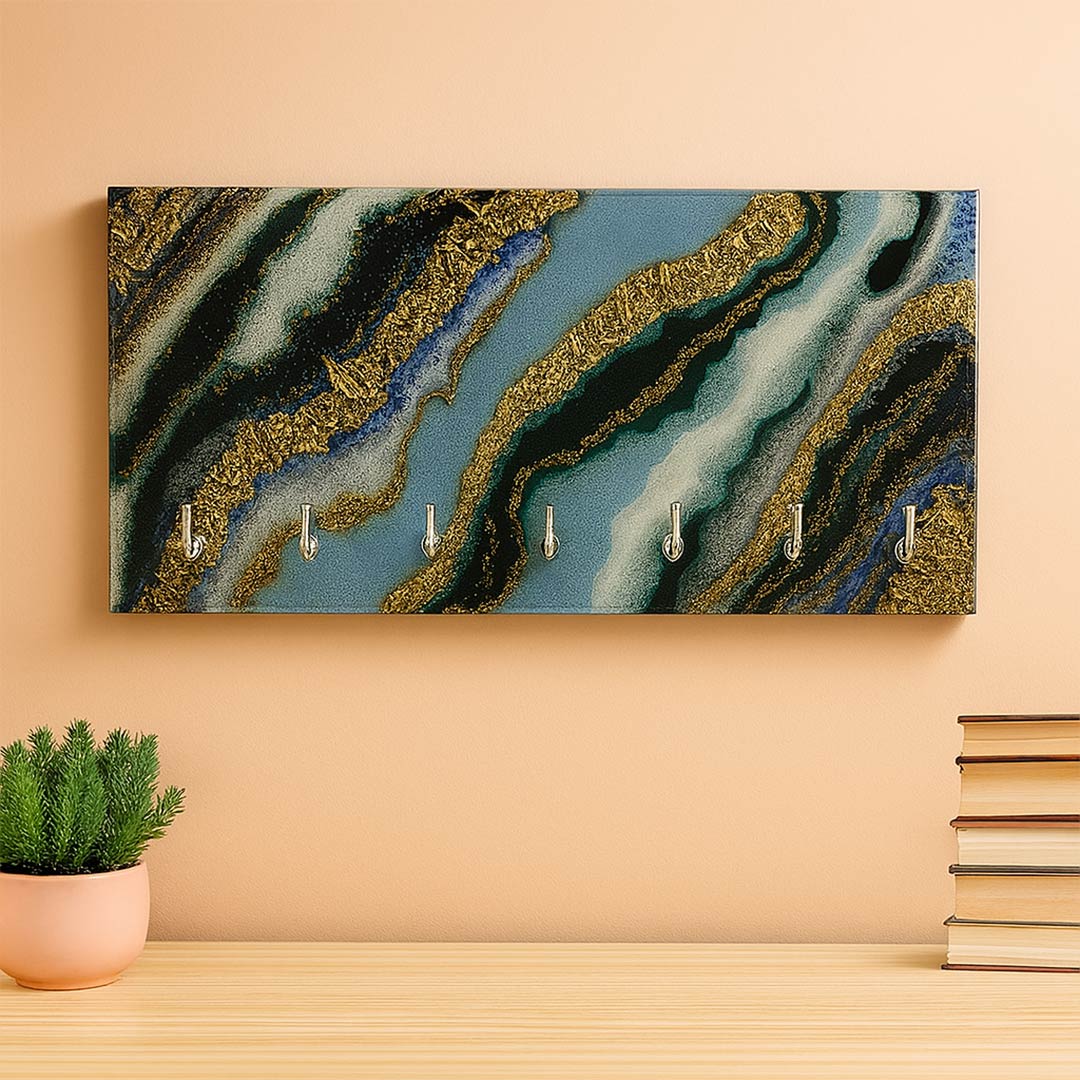 Luxury Resin Key Holder Wall Art – 7 Hooks - Image 4