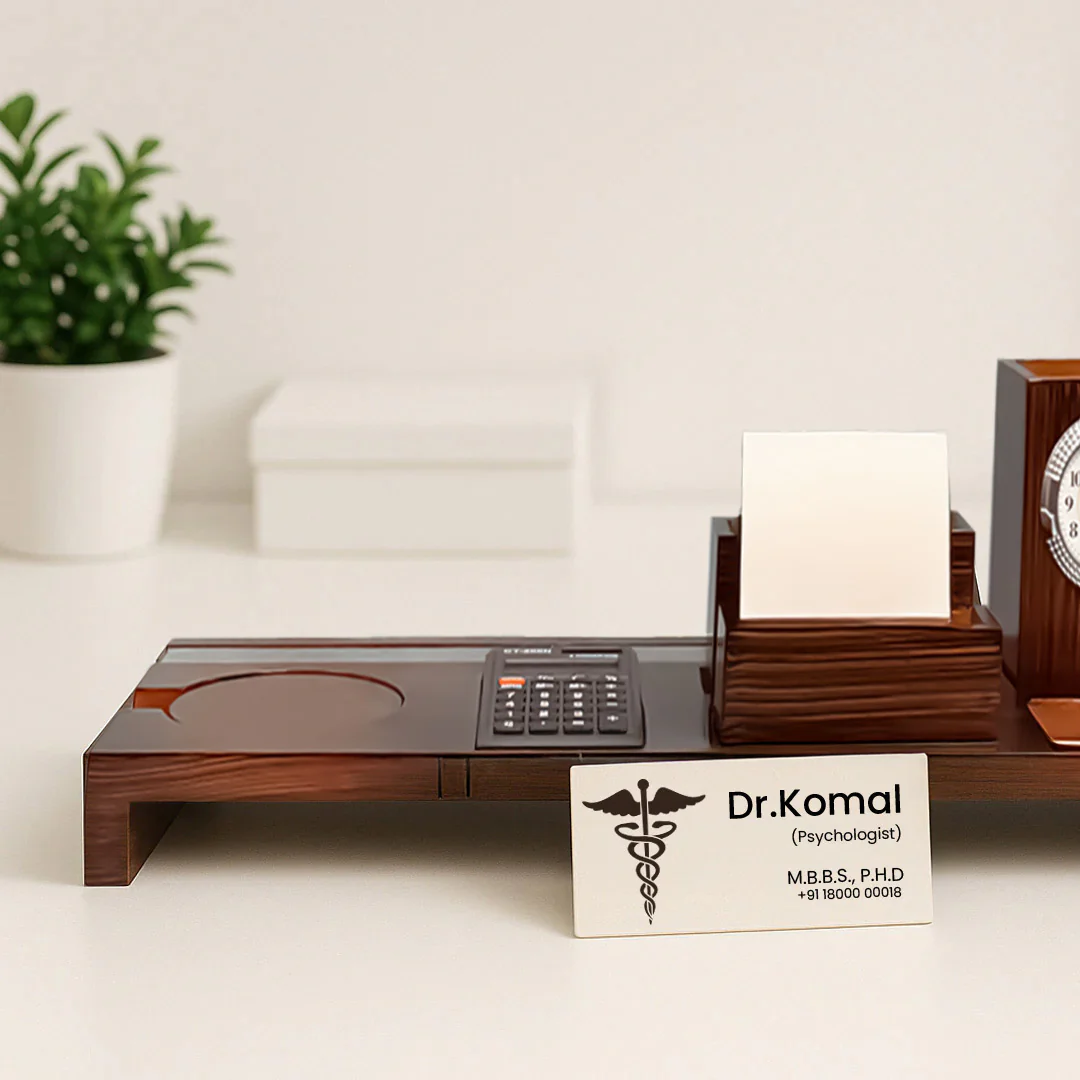 Luxury Wooden Office Desk Organizer Set - Image 3