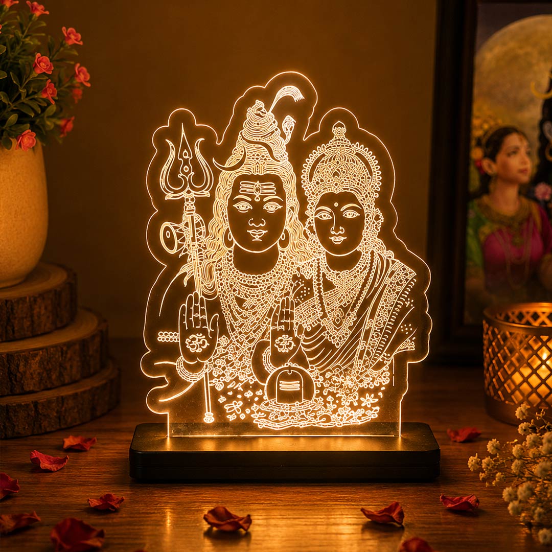 Mahadev Parvati Car Dashboard Lamp - Image 3