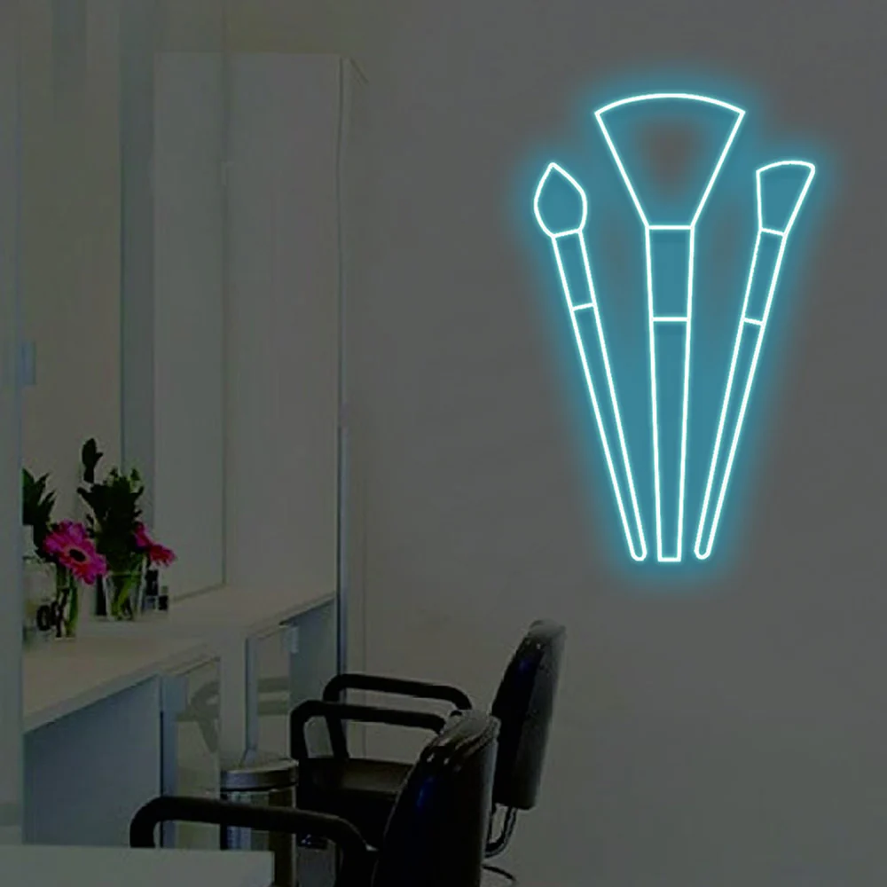 Makeup Brush Neon Sign Light-18x36"