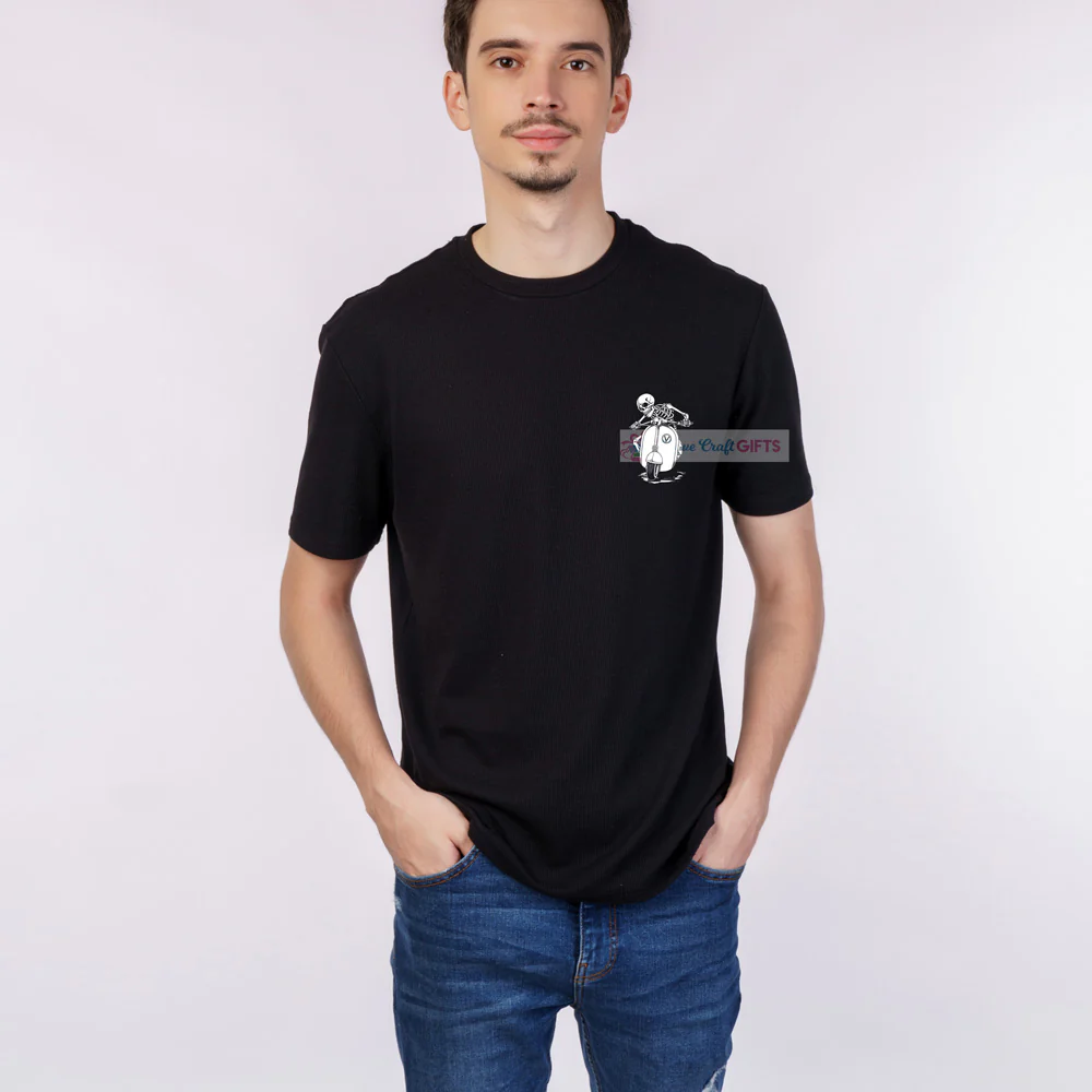 Men's Black Cool Skeleton Printed T-Shirt
