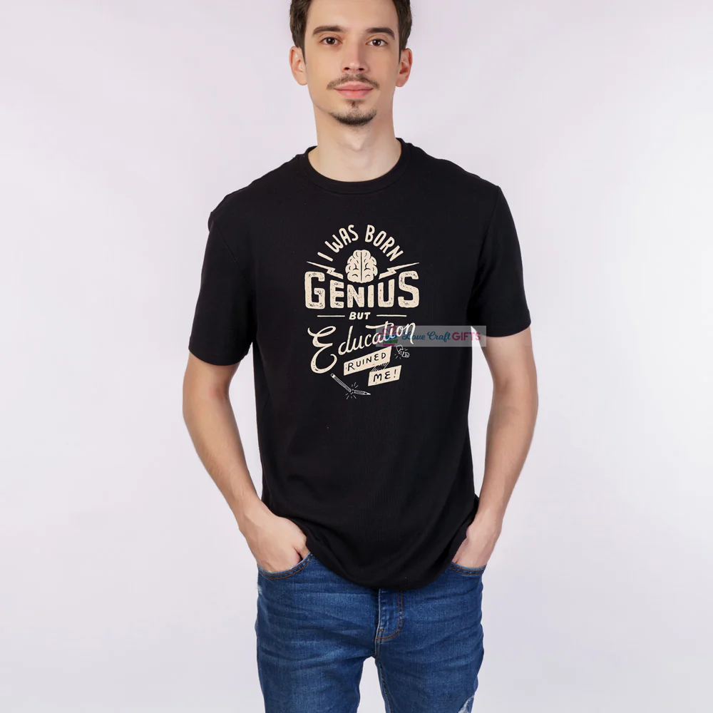 Men's Black Genius Printed T-Shirt
