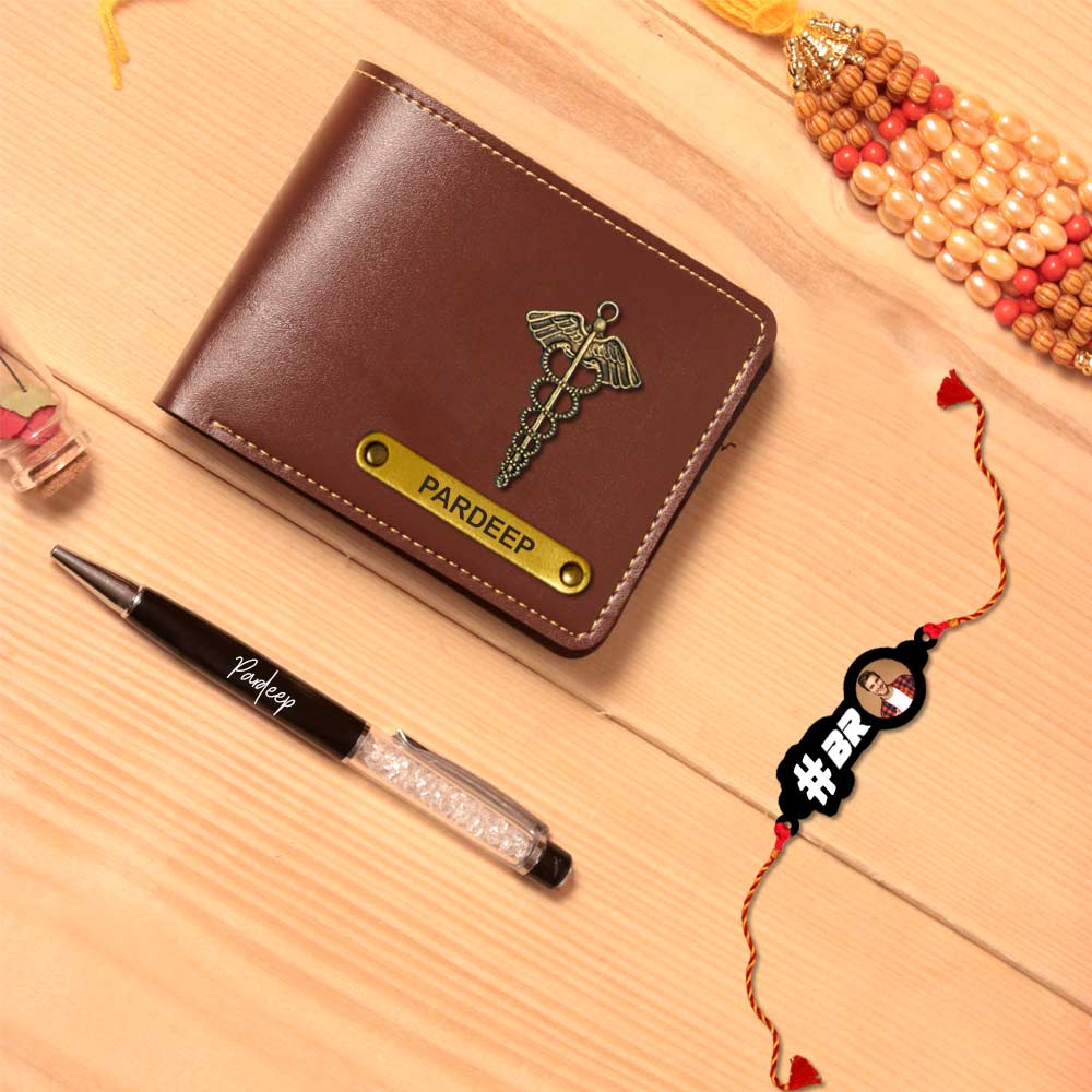 Men's Wallet With keychain and Pen- Raksha Bandhan Gift - Image 2