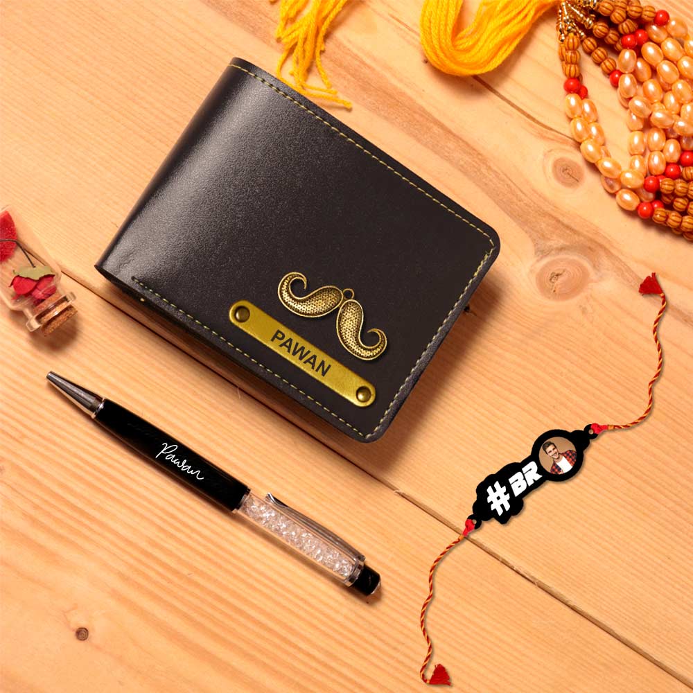 Men's Wallet With keychain and Pen- Raksha Bandhan Gift - Image 3