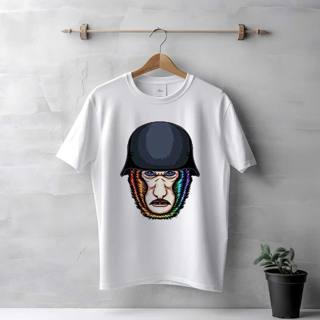 Men's White Cap Monkey T-Shirt - Image 2