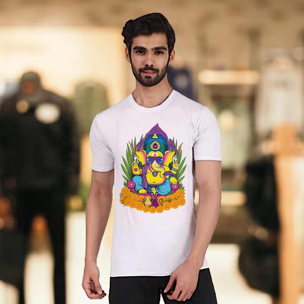Men's White Cool Ganesha T-Shirt