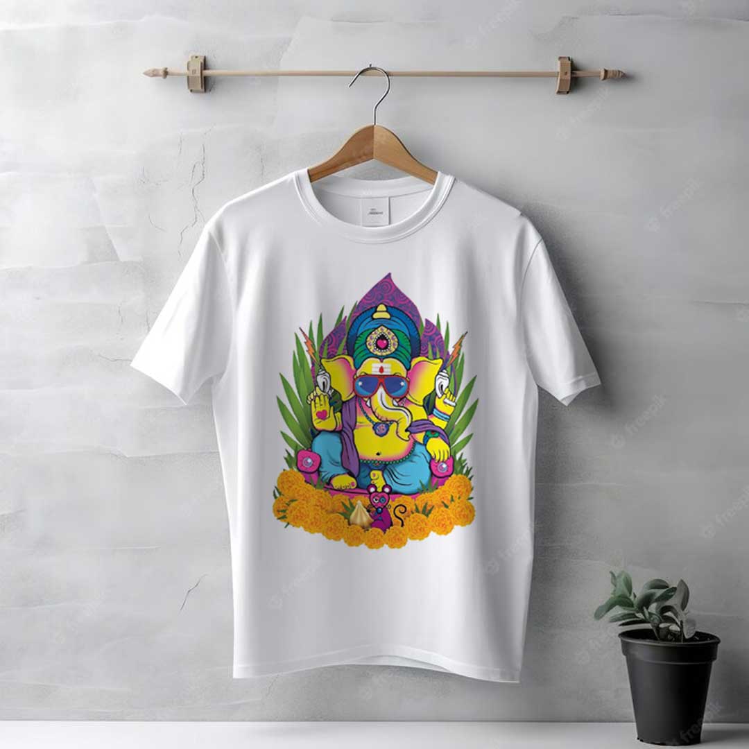 Men's White Cool Ganesha T-Shirt - Image 2