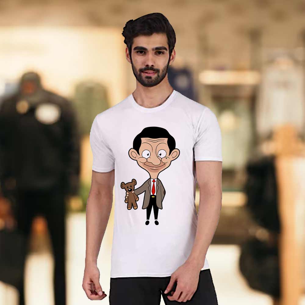 Men's White Iconic Mr. Bean T-Shirt