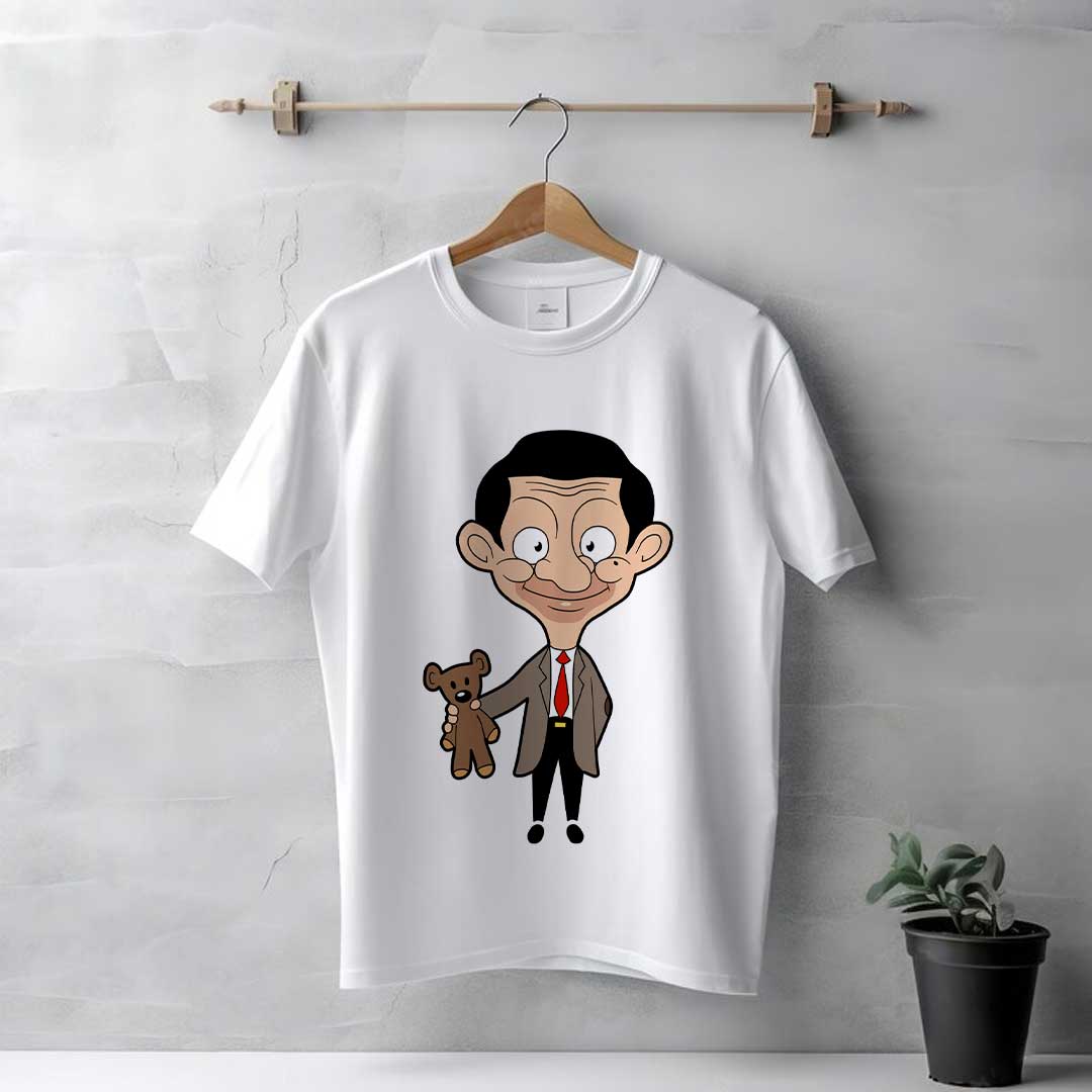 Men's White Iconic Mr. Bean T-Shirt - Image 2