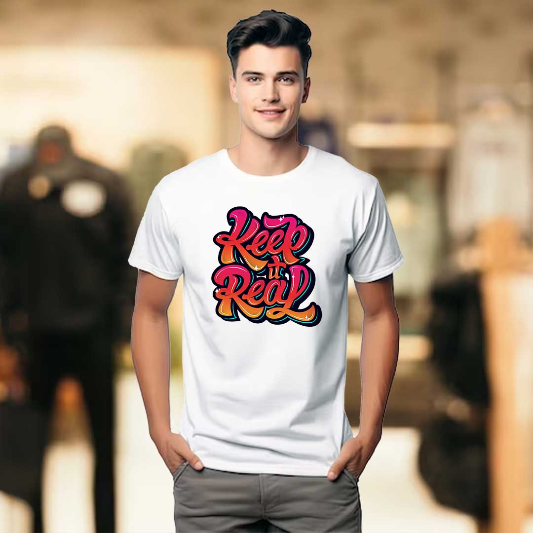 Men's White Keep It Real T-Shirt