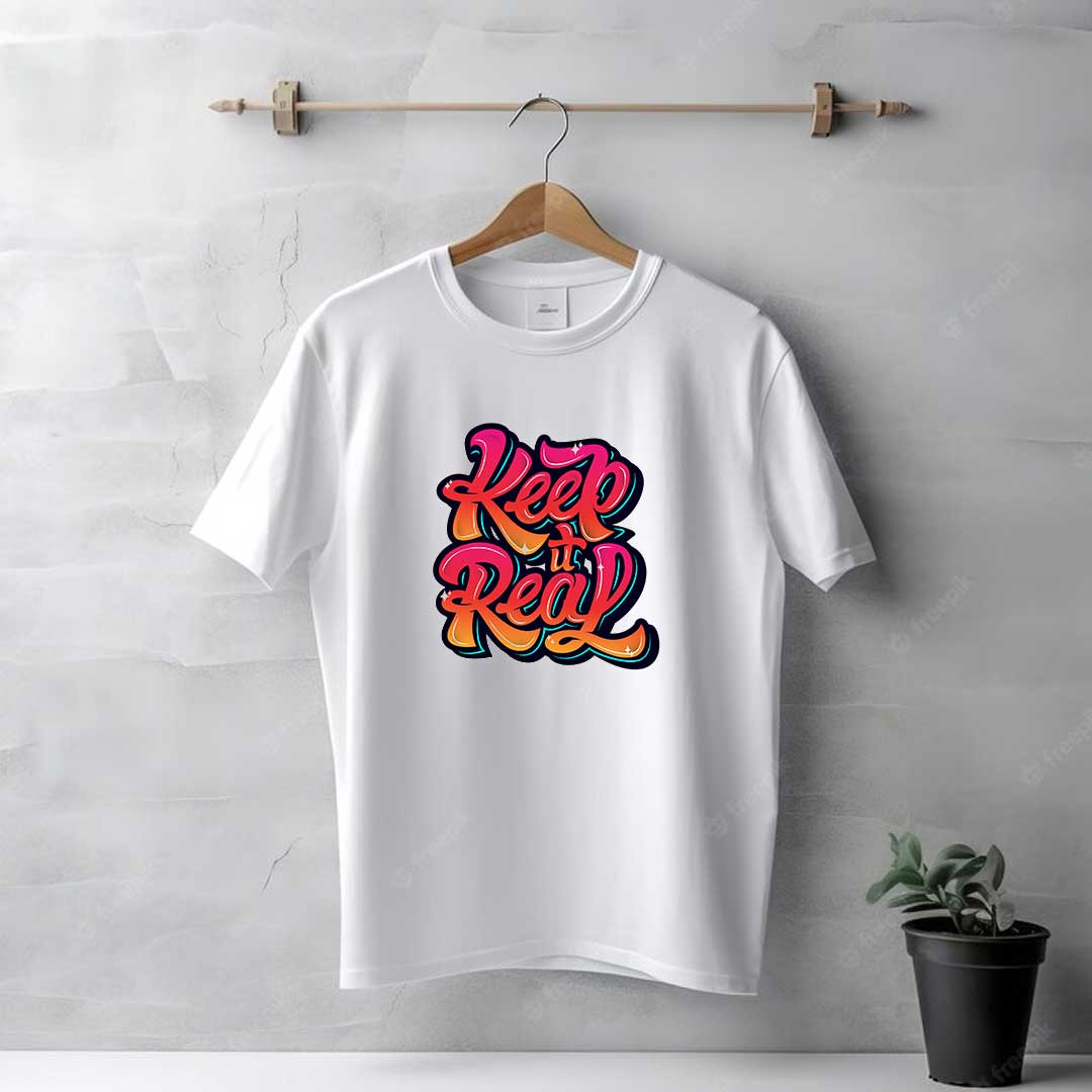 Men's White Keep It Real T-Shirt - Image 2
