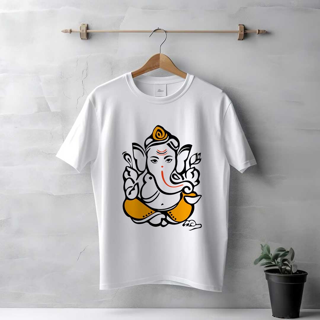 Men's White Lord Ganesha T-Shirt - Image 2