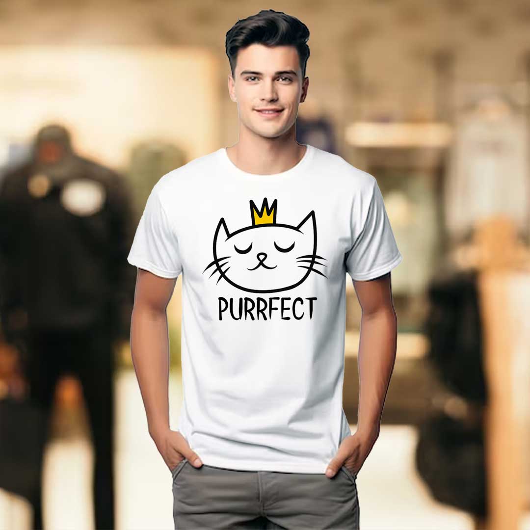 Men's White Purrfect T-Shirt
