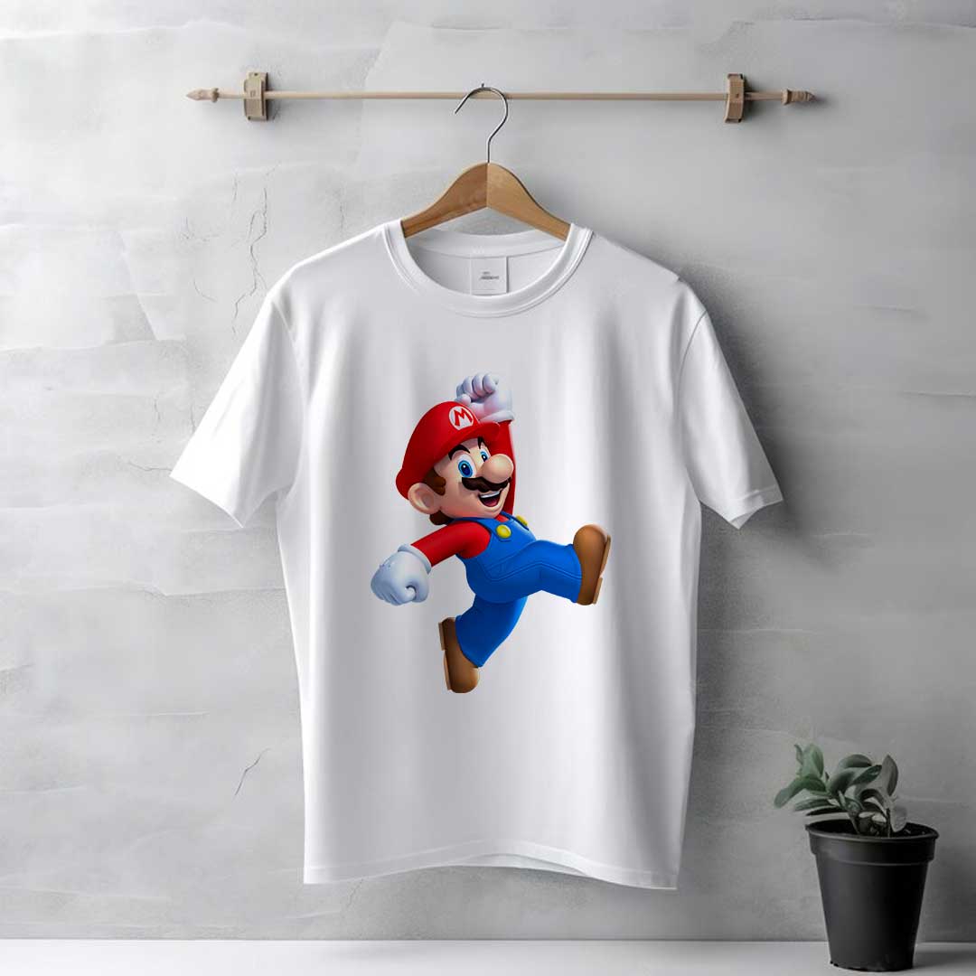 Men's White Super Mario T-Shirt - Image 2