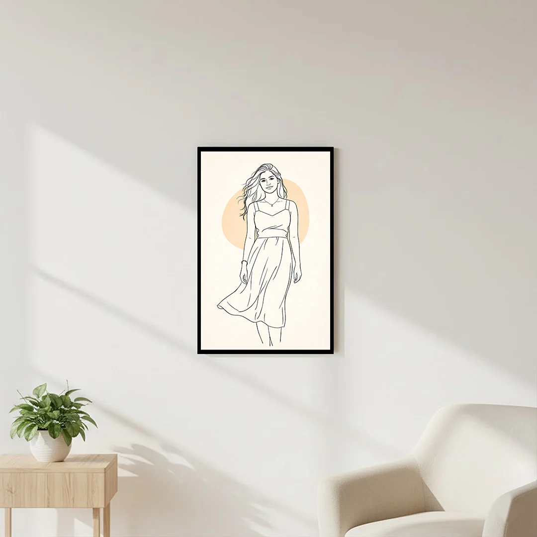 Minimalist Line Art Wall Frame (8×12”)