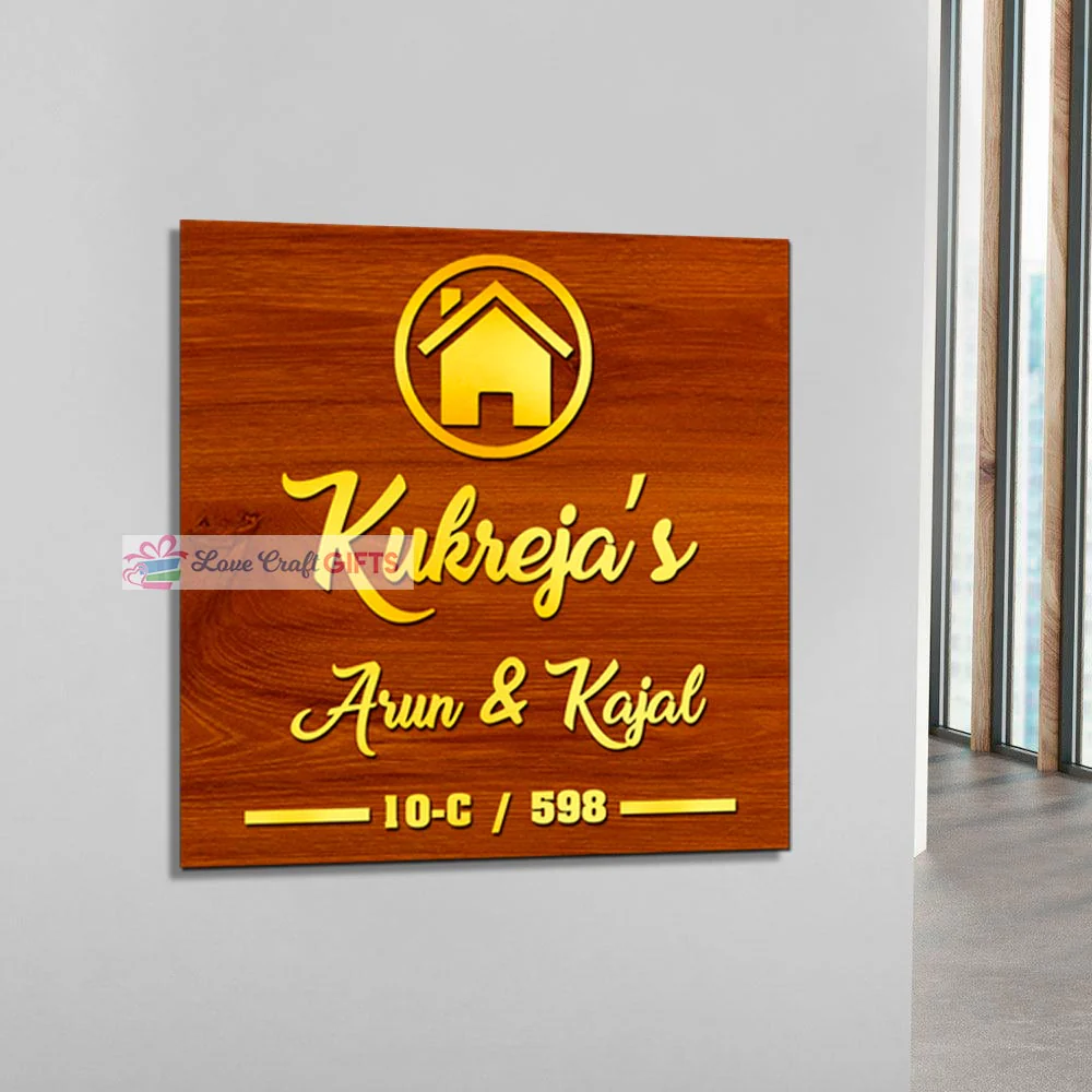 Modern Wooden Home Name Plates-12x15" - Image 3