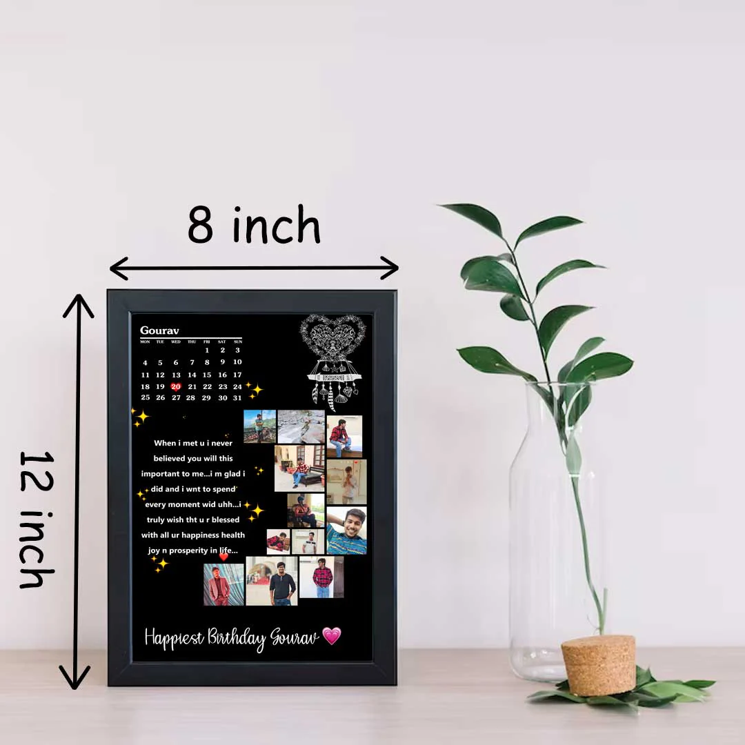 Moon Shape Photo Frame With Pen &amp; Keychain - 8X12 Inch - Image 10